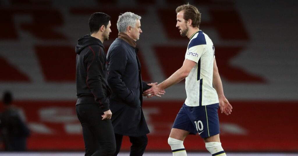 Mikel Arteta, Jose Mourinho, Harry Kane